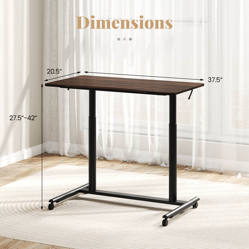 Bureau debout à hauteur ajustable Jamelia, Brun / noir