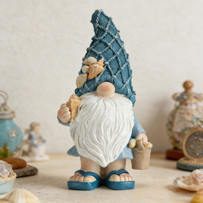 Beach Gnome Statue, Ocean Gnome, Nautical-Themed Decoration, Resin Sculpture