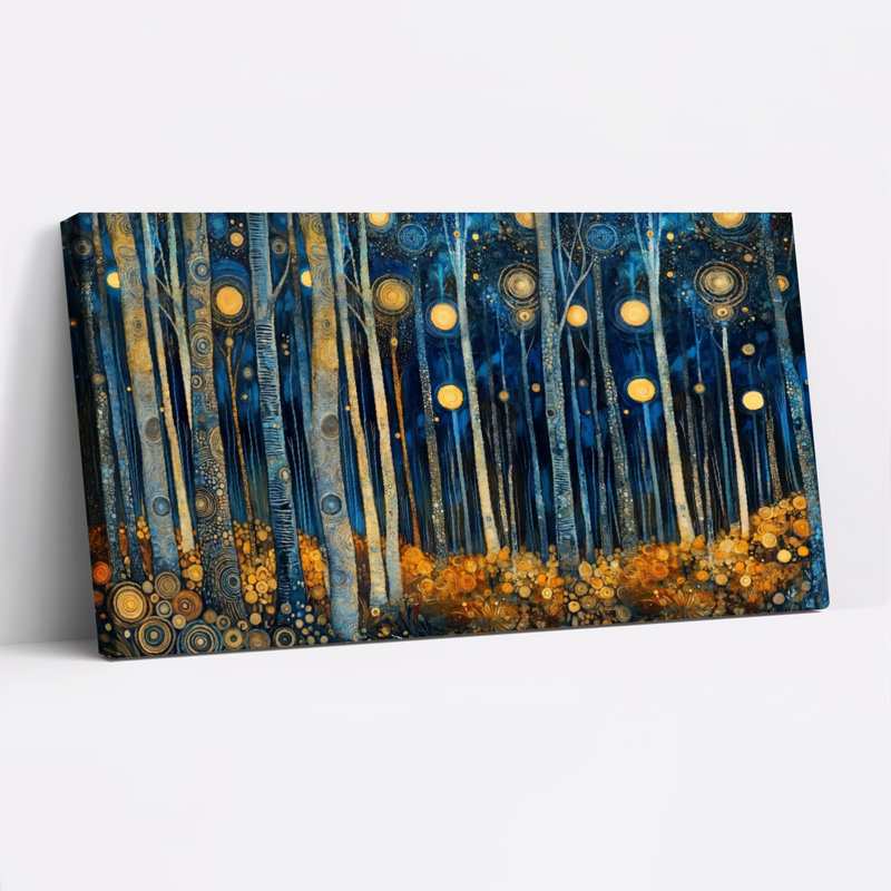 «Forest Night», reproduction d'art sur toile, ensemble de 1, Wrapped Canvas, L 32 po x H 16 po