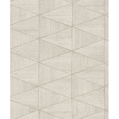 Woods and Wicker Collection Triangular Wood Tile Wallpaper Roll