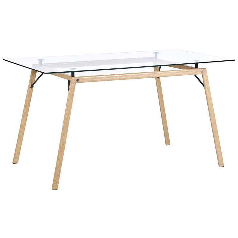 Layne Glass Top Metal Base Dining Table