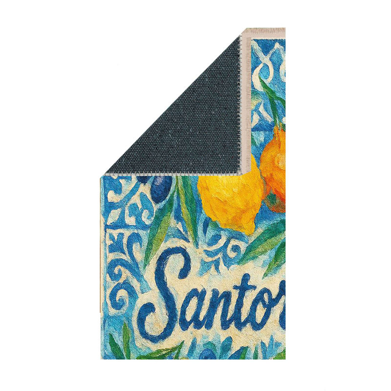Aegean Blue Santorini Tile Rug