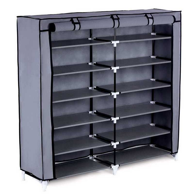36 Pair Shoe Storage Cabinet, Gray