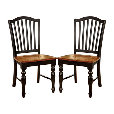 Ensemble de 2 chaises d'appoint élégantes de style champêtre avec pieds tournés et structure en bois robuste pour des sièges durables et élégants