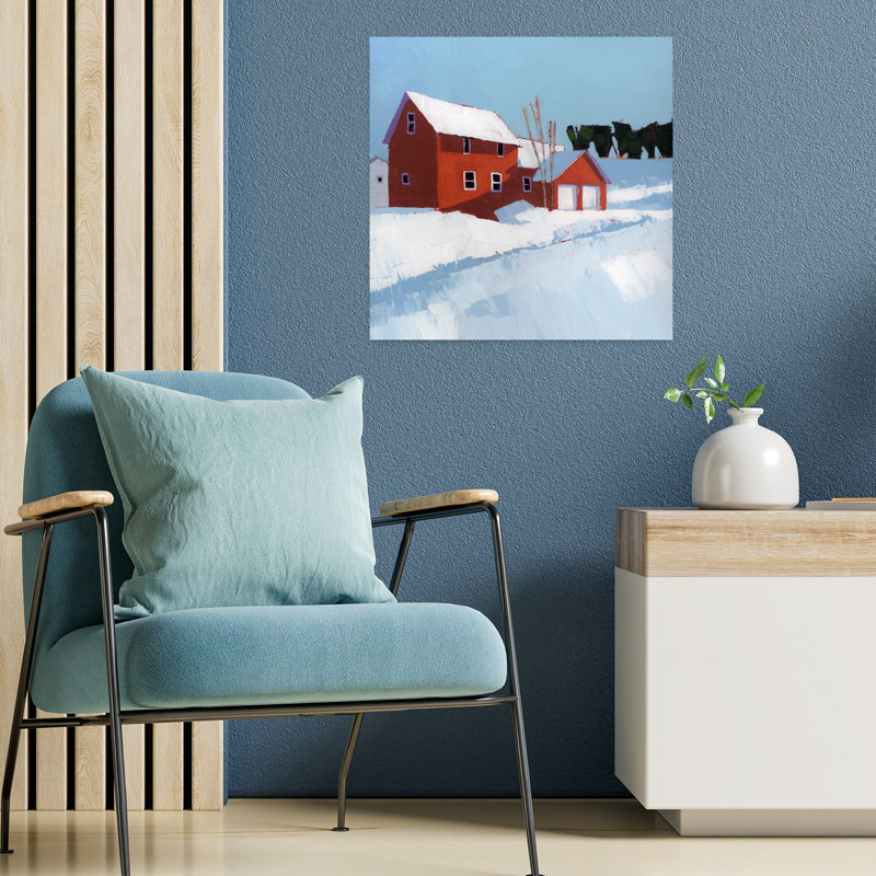 «Quiet Abstract Contemporary Winter Architecture Art», H 18 po x l 18 po