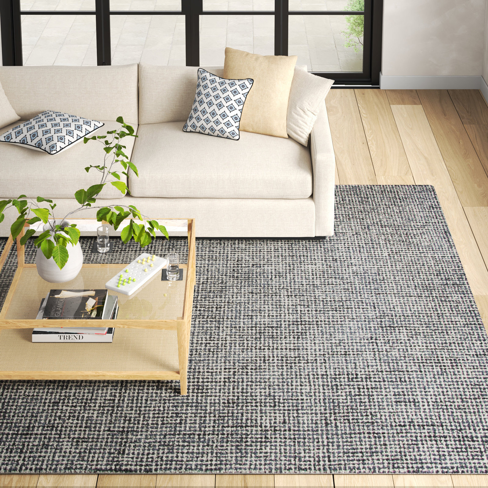 Britley Hand-Tufted Geometric Wool Rug, Rectangle 9' x 12'