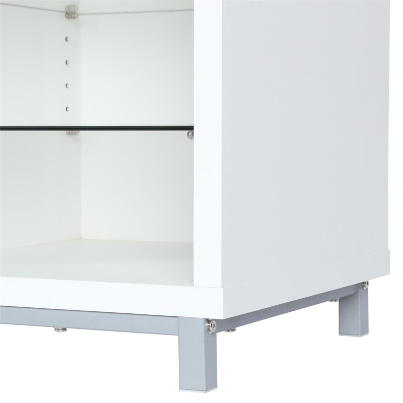 Vaske TV Stand Fireplace for TVs up to 70" Fireplace, White