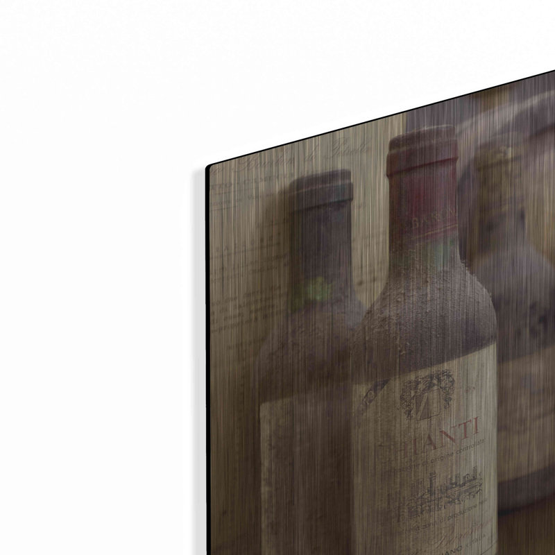 Cortona Wine Shop 5 par Alan Blaustein - Photographie sans cadre sur métal, H 12 po x l 24 po x P 0,2 po