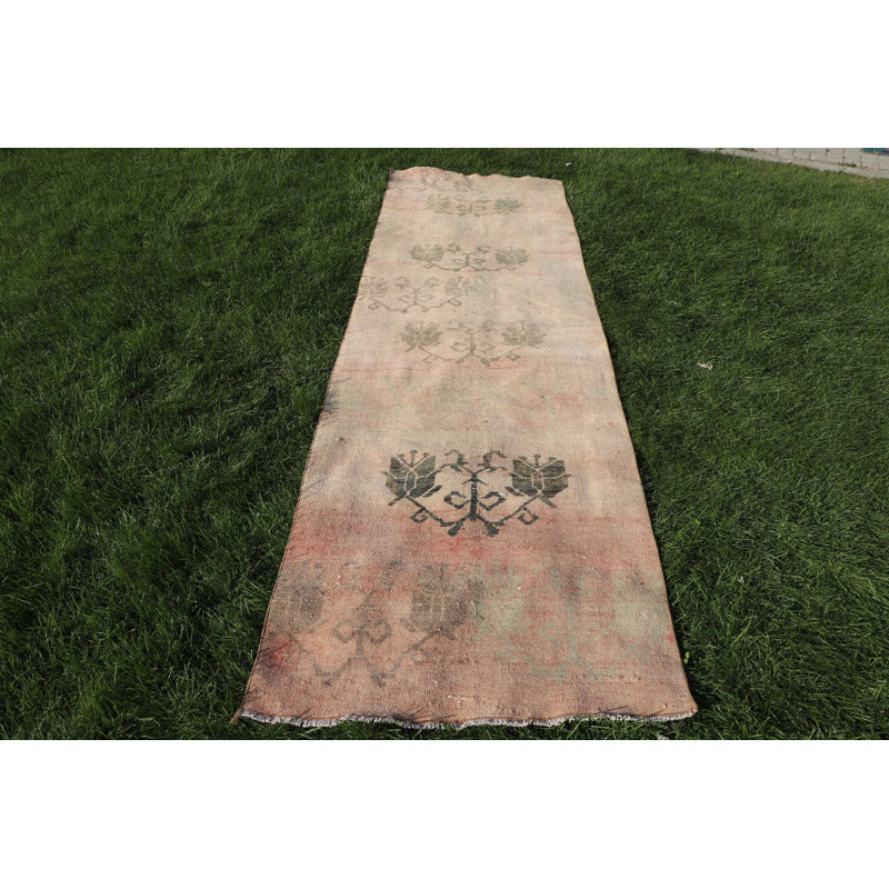 Tapis turc vintage en laine Oushak avec motifs anatoliens traditionnels