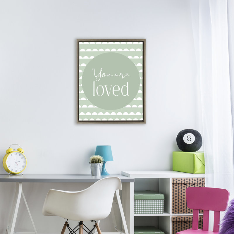 Cadre flottant You Are Loved Sentiment, design par Christine Simpson Art, Cadre flottant orme Montalcino, H 31 po x l 25 po