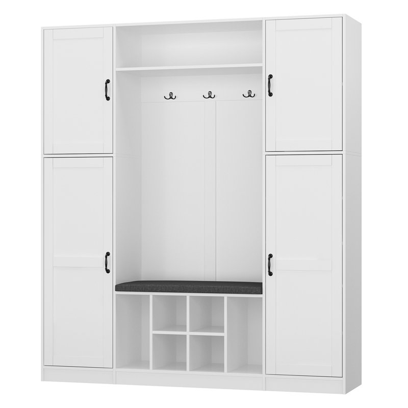 Apryl Hall Tree 65.4'' Wide with Bench and Shoe Storage
