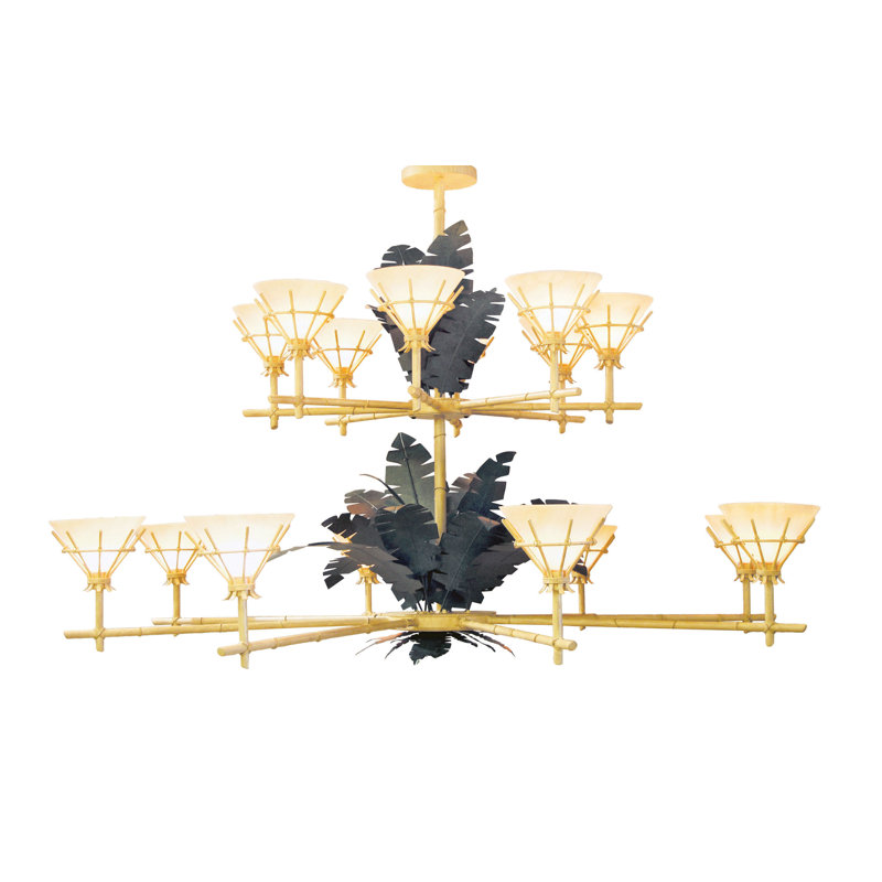 Tiki 16 - Light Chandelier, Golden Verde Premium