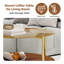 Table basse ronde moderne à double couche avec plateau en verre trempé et tablette en bois Modern Gold - diamètre de 32,3 pouces