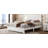 Queen Size PU Upholstered Bed, Headboard With LED Light Strips And Sparkling Shiny Decoration, No Box Spring Required-738462579