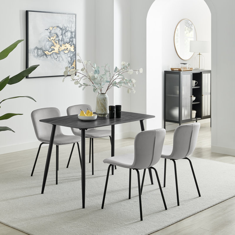 Barrea 4 - Person Dining Set, Grey