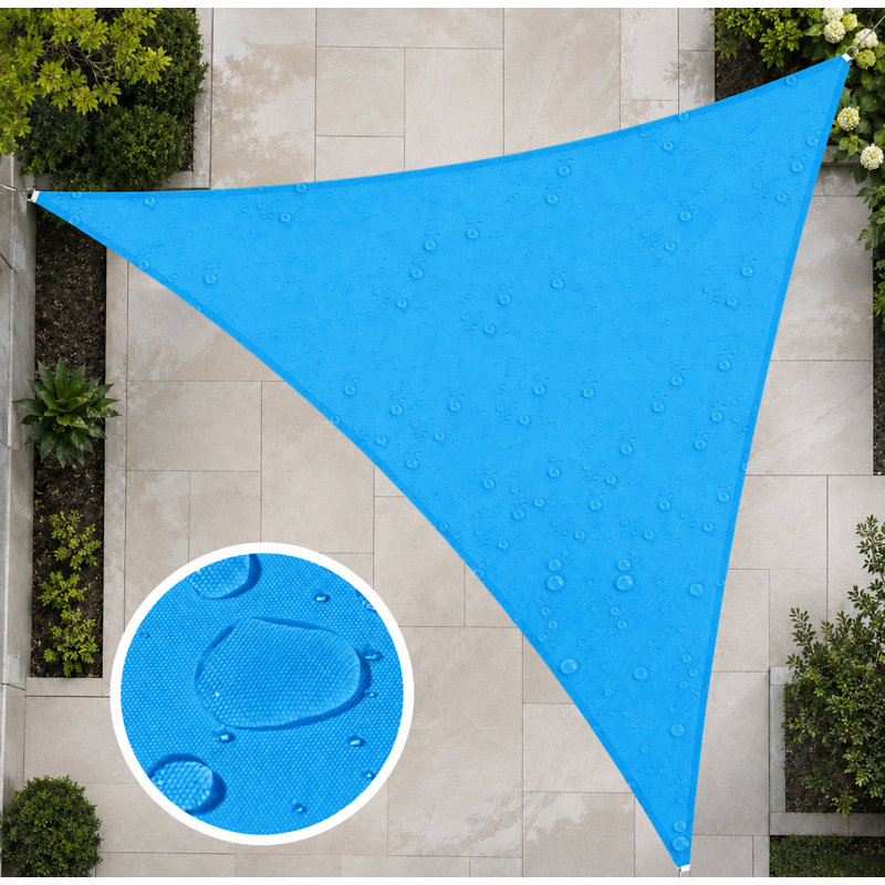 Toile d'ombrage triangulaire, 16 pi x 16 pi, Bleu