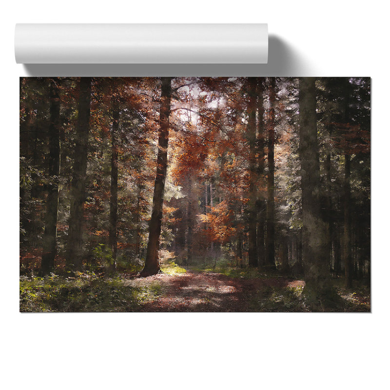 Autumn Forest Painting - Frameless Print, 42cm H x 59cm W x 0.1cm D