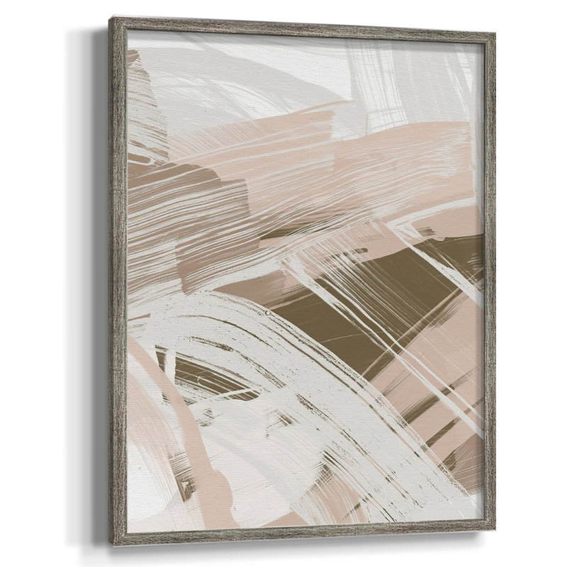Earthtone Swipe I Framed Print - Solid Wood, 15" H x 12" W