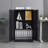 Metal Storage Cabinet With Locking Doors And Adjustable Shelf, Folding Filing Storage Cabinet, Living Room Storage Cabinet-825600779