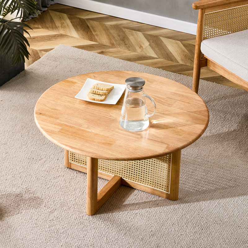 Amon Coffee Table,coffe table,living room table, 29.5" H x 42" L x 42" W, Natural