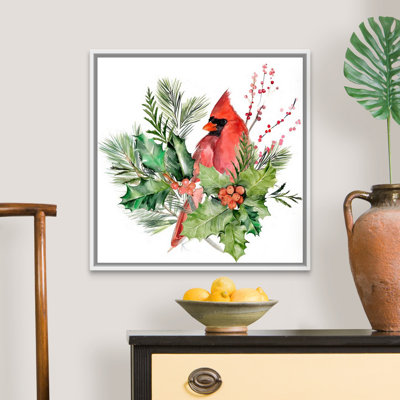 «Cardinal Holly Christmas I» par Jennifer Paxton Parker - reproduction d'art sur toile
