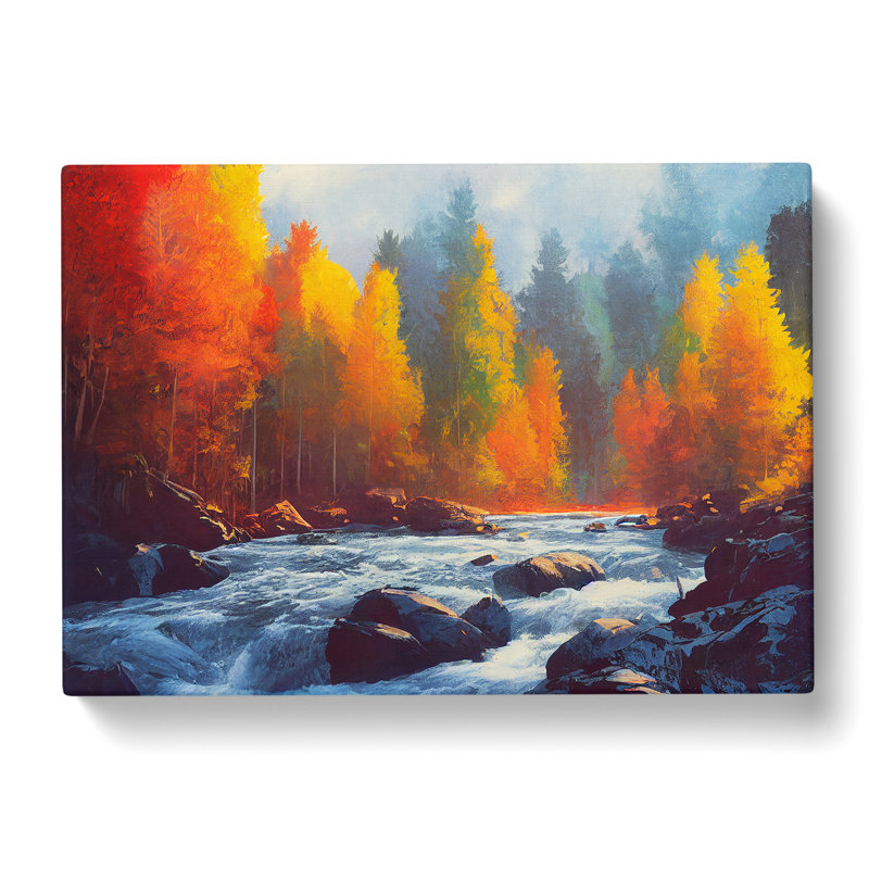 Brave Forest Stream - Wrapped Canvas Painting, 35cm H x 50cm W x 3cm D