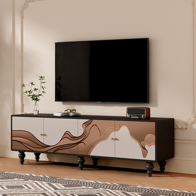 Meuble télé en bois de pin avec rangement spacieux