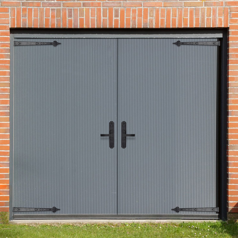 Matte Black Metal Barn Door Hardware Kit Single Bypass