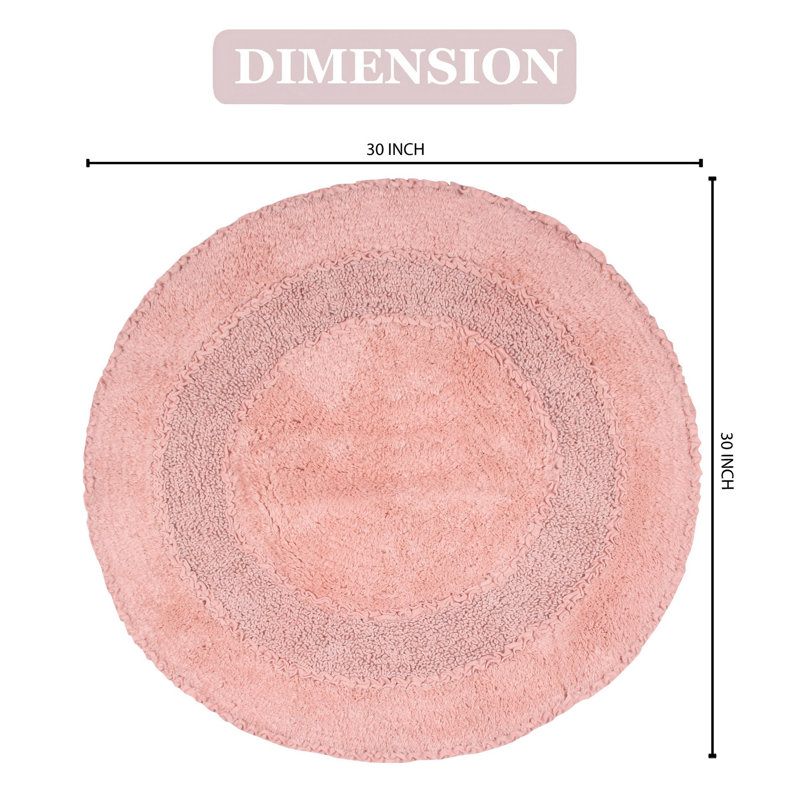 Tapis pour salle de bain en coton moelleux, Rose, L 30 po x L 30 po