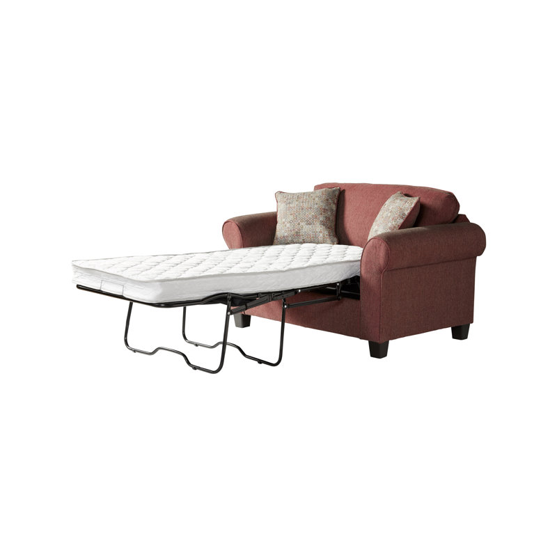 Aian Upholstered 57'' Sleeper Sofa, Red Polyester
