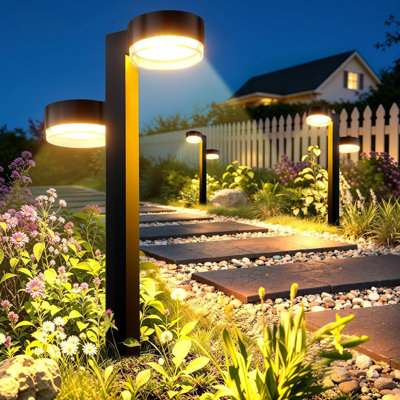 8 Pack Solar Pathway Lights Outdoor, 3500k Warm White Bright Solar Lights Outdoor Waterproof For Yard, Up To 12hrs Long Lighting Solar Powered Garden Lights For Outside Walkway Patio Path Driveway