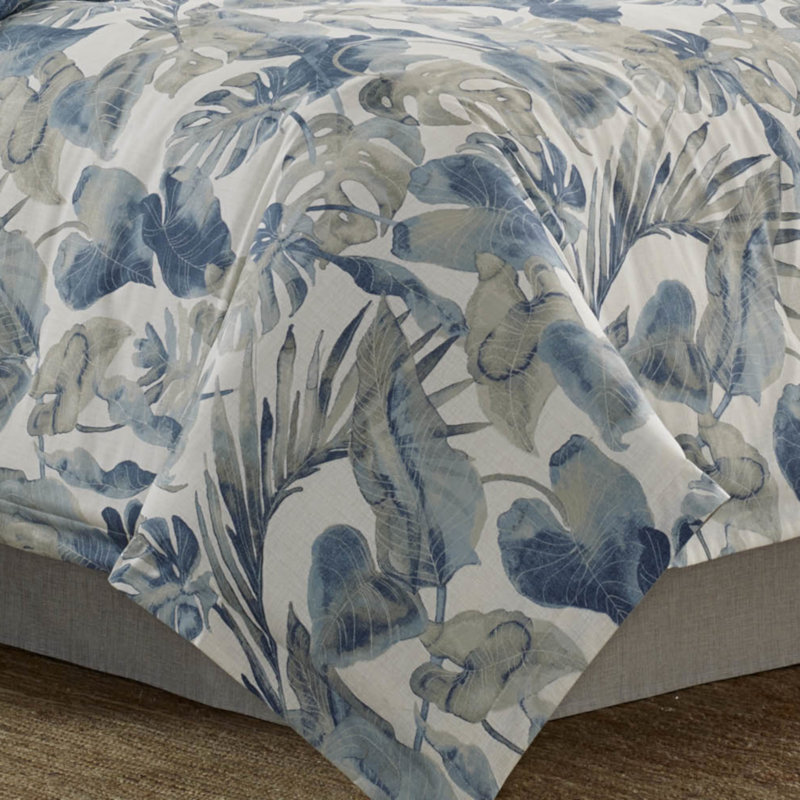 Tommy Bahama Home Raw Coast Blue Cotton Comforter Set, King Comforter + 3 Additional Pieces