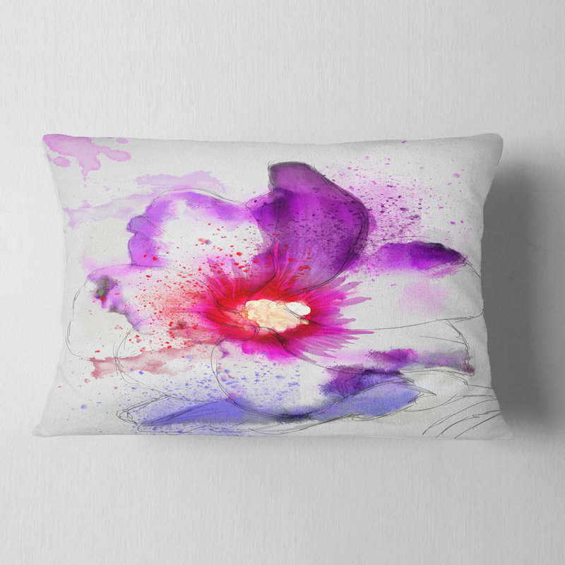 Coussin décoratif à imprimé floral belle fleur rose