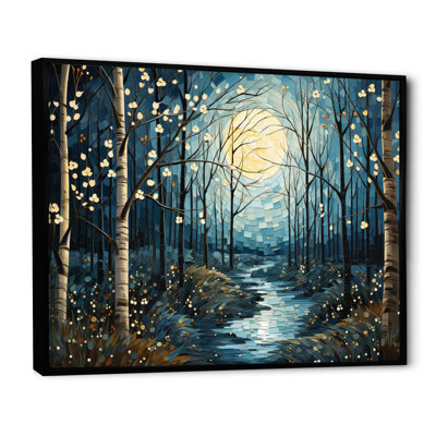 Birch Woods Mystic Moonlight VI sur impression sur toile