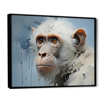 Minimalisme, silhouette de singe III sur toile