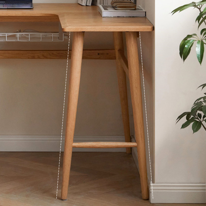 Simple Solid Wood L-shaped Desk, 29.72" H x 51.18" W x 31.5" D