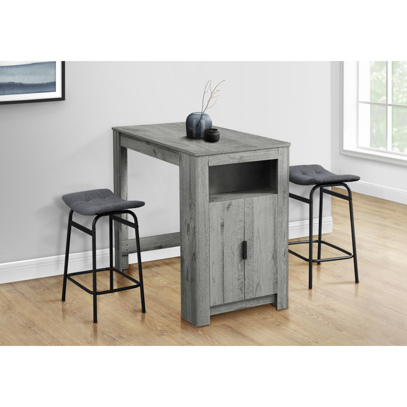 Dining Table, 48" Rectangular, Counter Height, Kitchen, Small, Storage, Grey Laminate, Contemporary, Modern, Gray