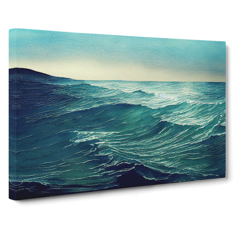 Watercolour Ocean Vol.1 - Wrapped Canvas Painting, 35cm H x 50cm W x 3cm D