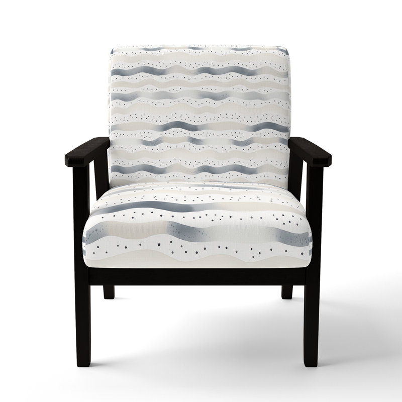 Chaise rembourrée Modern, Accoudoirs carrés noirs
