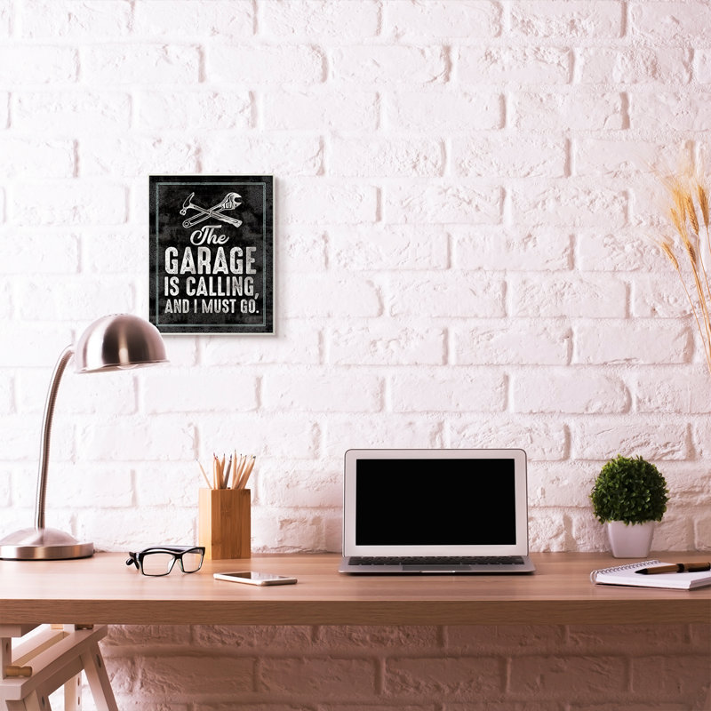 " Garage Is Calling Work Room Funny Word Design ", 15" H x 10" W, Wall Plaque