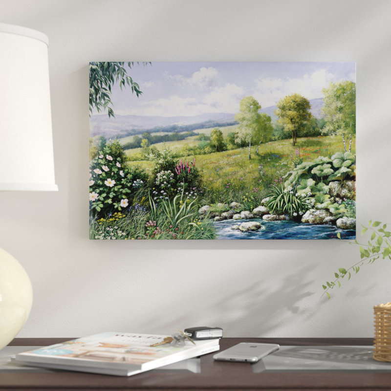 « summer time », impression sur toile, H 26 po x l 40 po x P 1,5 po, Toile tendue, Pas de tapis