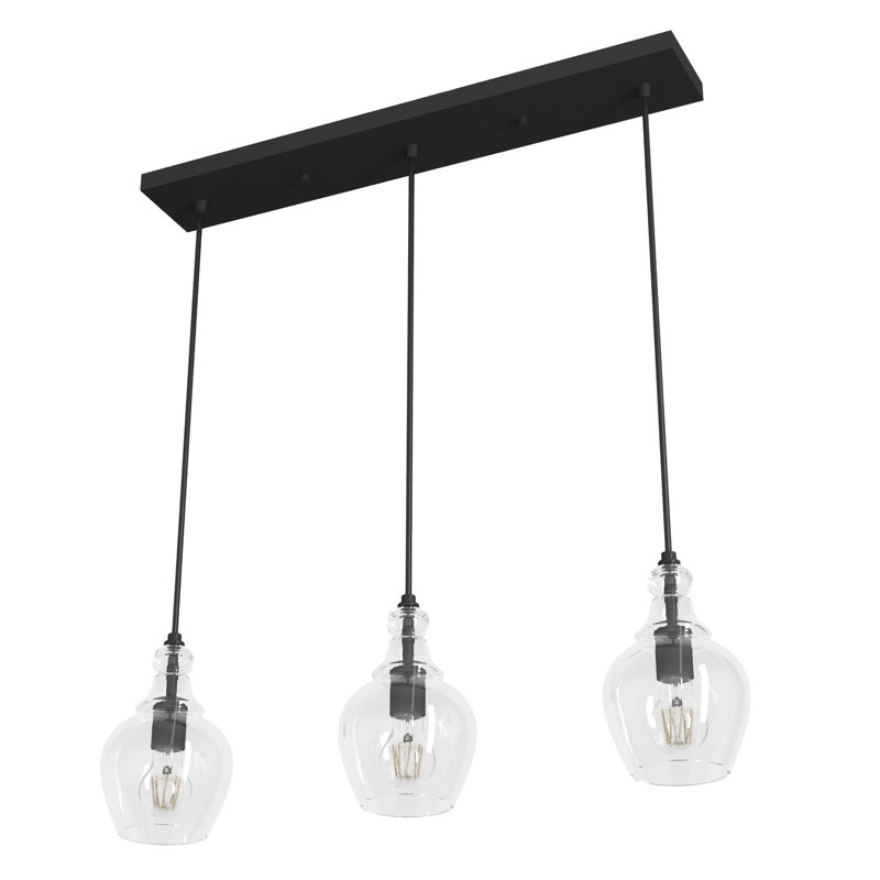 Maple Park 3 Light Linear Bell Pendant, Noble Bronze