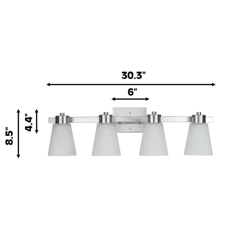 Fairendale Vanity Light, Frosted, Nickel