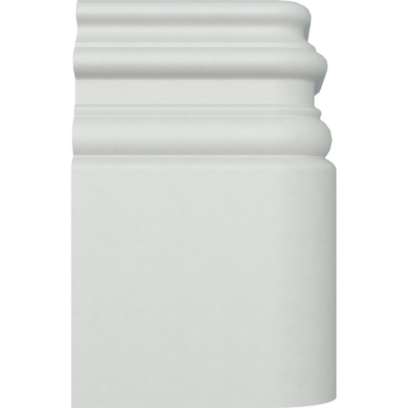 Coin extérieur Endurathane pour moulure de plinthe Hillsborough, H 7 3/8 po x P 4 3/4 po, apprêté en usine