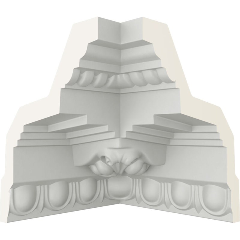 Endurathane Inside Corner for Attica Crown Moulding, 3 5/8"P x 3 7/8"H (matches moulding MLD03X03X05AT), Factory Primed