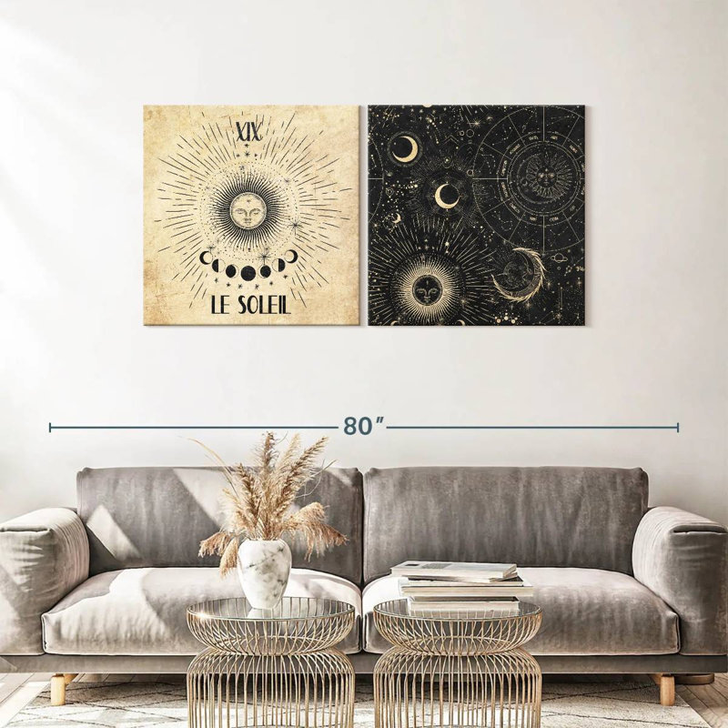 Bohème Le Soleil Sun, reproduction sur toile, H 57 po x l 28 po x P 1,25 po