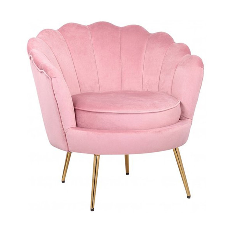 Mardina Velvet Lounge Chair, Pink