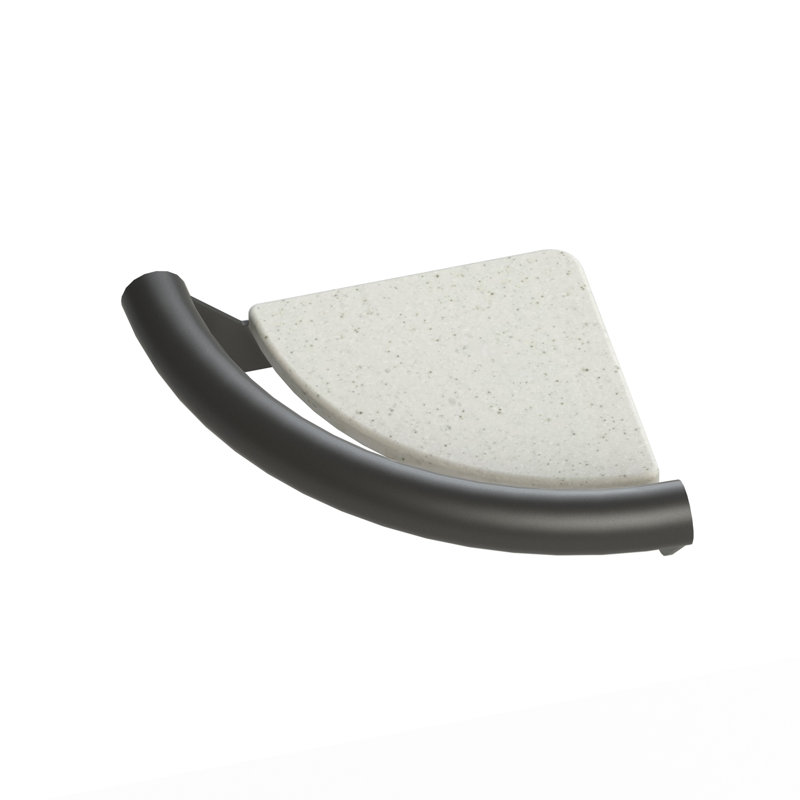 INVISIA Corner Shelf Grab Bar, Designer Luxury Grab Bar (500 lb. Capacity), Matte Black