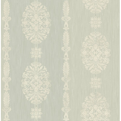 Seabrook Designs Johna Floral Stripe Unpasted Wallpaper