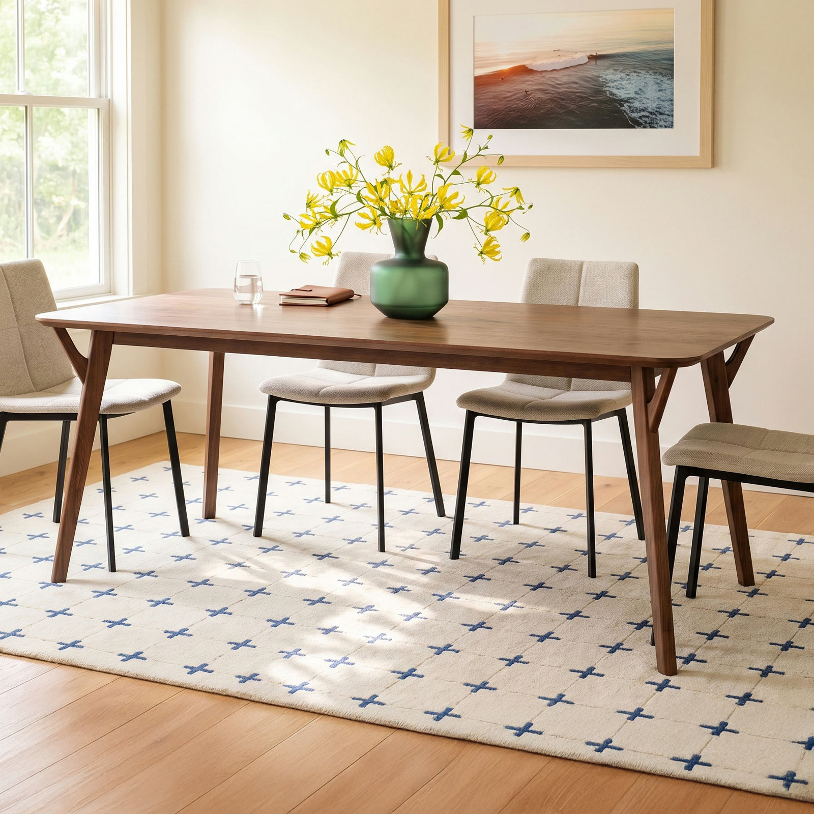 Evanston 71" Walnut Dining Table, Walnut